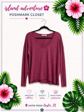 Project Social T Maroon Long Sleeve Top - L
